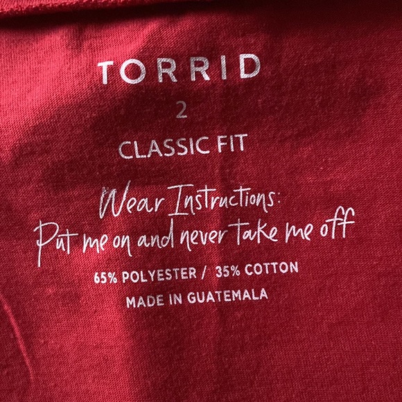 NEW torrid V neck red top - Picture 5 of 8